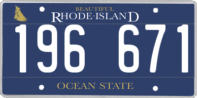 RI license plate 196671