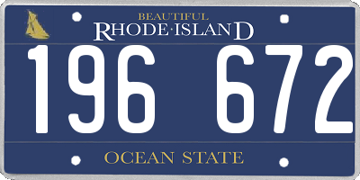 RI license plate 196672