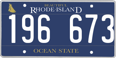 RI license plate 196673