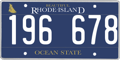 RI license plate 196678