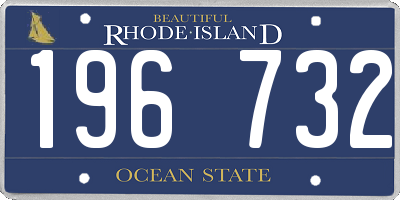 RI license plate 196732