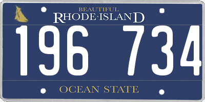 RI license plate 196734