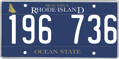 RI license plate 196736