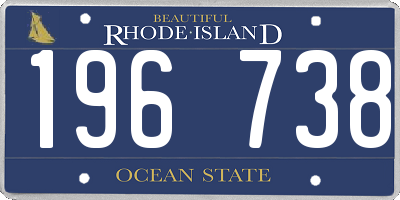 RI license plate 196738