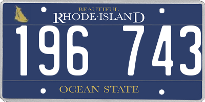 RI license plate 196743