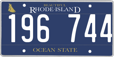 RI license plate 196744