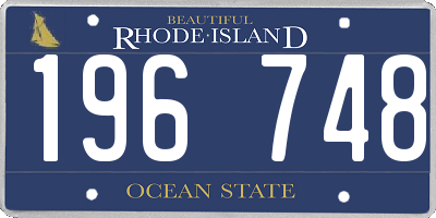 RI license plate 196748