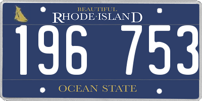 RI license plate 196753