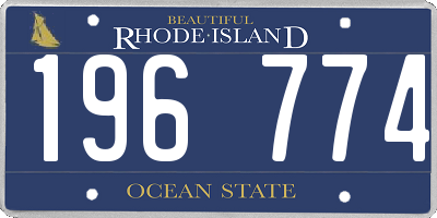 RI license plate 196774