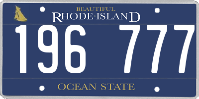 RI license plate 196777