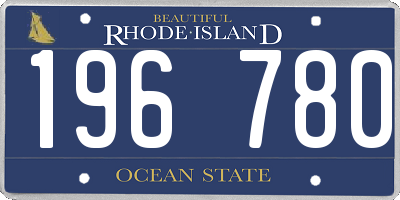 RI license plate 196780