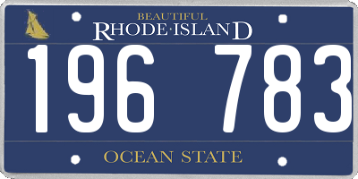RI license plate 196783