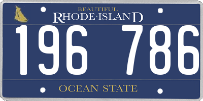 RI license plate 196786