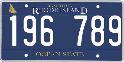 RI license plate 196789