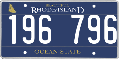 RI license plate 196796