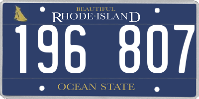 RI license plate 196807