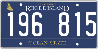 RI license plate 196815