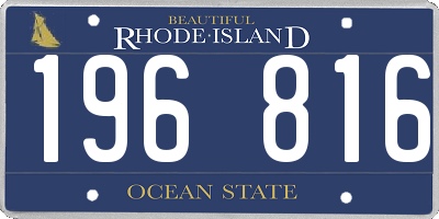 RI license plate 196816