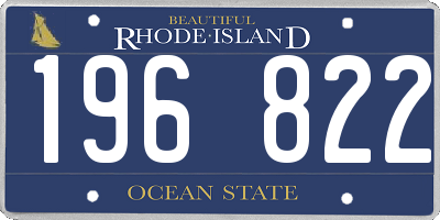 RI license plate 196822