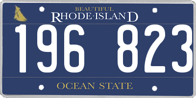 RI license plate 196823