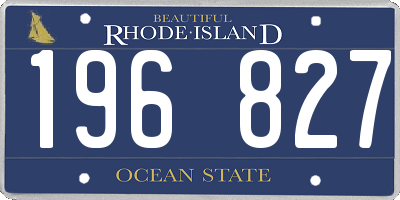 RI license plate 196827