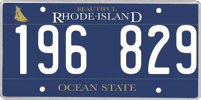 RI license plate 196829