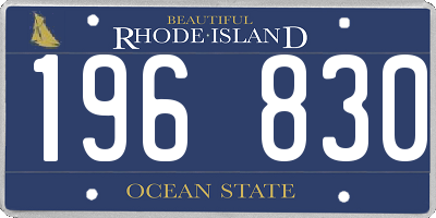 RI license plate 196830