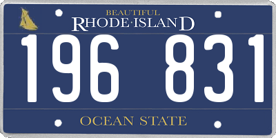 RI license plate 196831