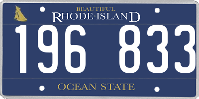 RI license plate 196833