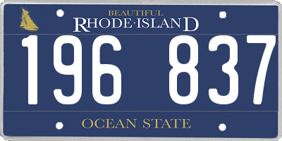 RI license plate 196837