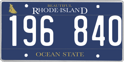 RI license plate 196840