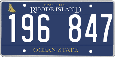 RI license plate 196847