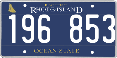 RI license plate 196853