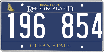 RI license plate 196854