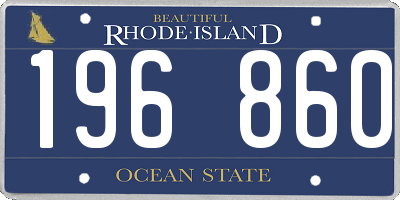 RI license plate 196860