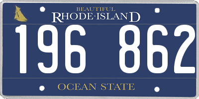 RI license plate 196862