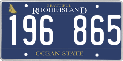 RI license plate 196865