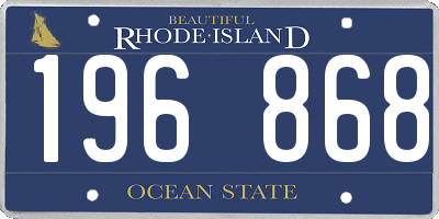 RI license plate 196868