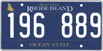 RI license plate 196889