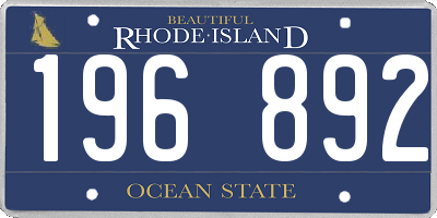 RI license plate 196892
