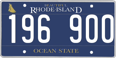 RI license plate 196900