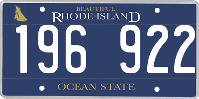 RI license plate 196922