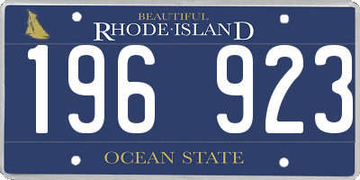 RI license plate 196923
