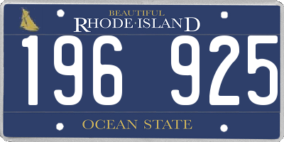 RI license plate 196925