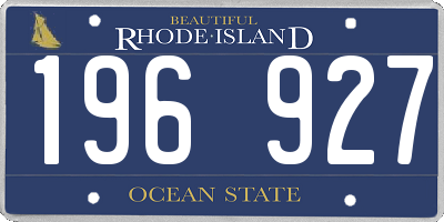 RI license plate 196927