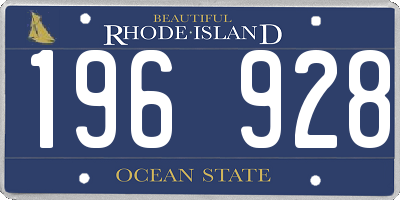 RI license plate 196928