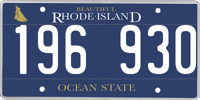 RI license plate 196930