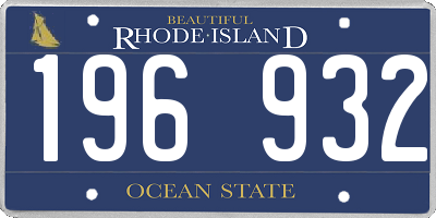 RI license plate 196932