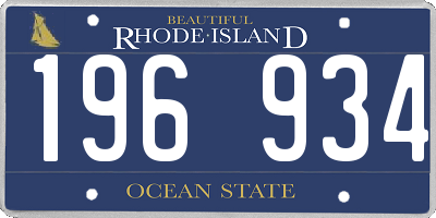 RI license plate 196934