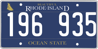 RI license plate 196935